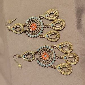 Beautiful boho style drop earrings